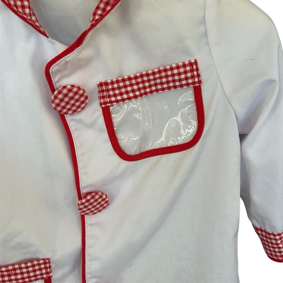 Melissa and Doug Kids White Chef Jacket with Red Gingham Trim - Picture 5 of 8